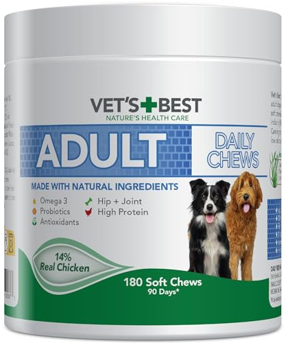 Vet's Best Daily Soft Chews - Ergänzungsfuttermittel für Erwachsene Hunde, 180 Kausnacks
