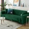 Hearda Sofabezug Stretch 1 2 3 4 Sitzer, Deluxe Plüsch Elastische Antirutsch Couchbezug Waschbar Universal Weich Sofaüberwurf für Sofaüberwurf Möbelschutz (1-Seater,Dunkelgrün)