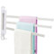 Pcscevcr Porte-serviettes pivotant en acier inoxydable avec crochets pour cuisine, salle de bain, toilettes (blanc, 3 rails)