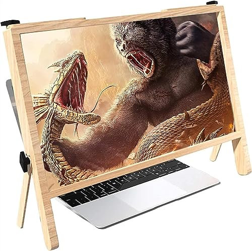 MOOWI Lupe mit Halterung Laptop-Bildschirmlupe 21 Laptop-Ständer, Computer-Bildschirm, 3D-Vergrößerung, Projektor, Verstellbarer Ständer, Verstellbarer Laptop