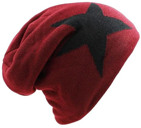 SOYNIA Mütze Beanie Hut Mütze Herren Hut Mütze Warm Gestrickt Hut Männer Beanies Stricken Schädel Bonnet Hut Für Männer Frauen OneSize Rot