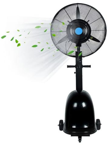 Lata de alta potencia que agrega manualmente un ventilador de pulverización de agua, ventilador de pulverización Industrial con ventilador frío, ventilador de nebulización de alta potencia, viento súp