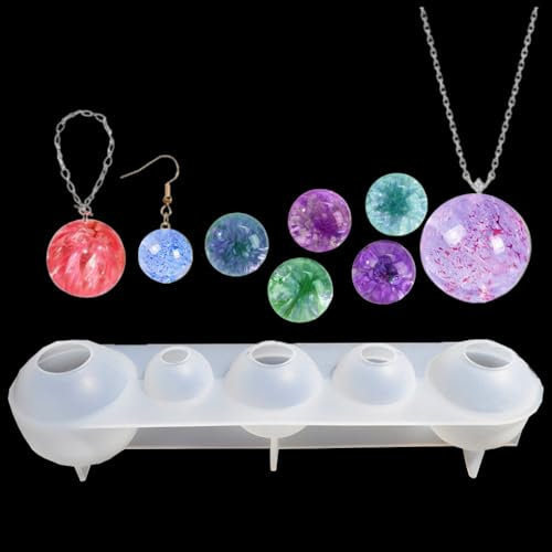 FineInno Perlen Silikonform Kugel Epoxidharz Gießform Bead Resin Molds Schmuckherstellung Gießformen für DIY-Schmuckherstellung
