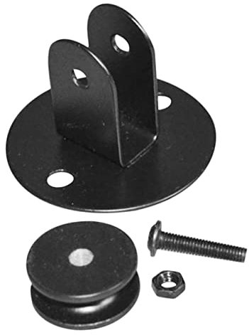 Schwarze Seilrolle aus Metall, Umlenkrollen für Seile, Deckenleuchte