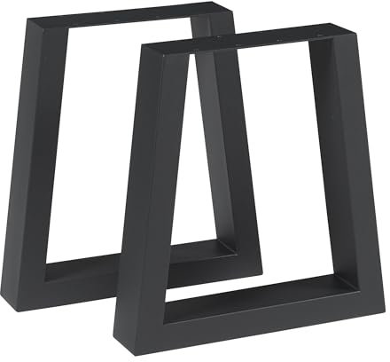 [en.casa] Set de 2 Pieds de Table pour Tables Basses Bancs DIY Lot de 2 Structures Stables pour Bricolage de Meubles Design Uniques Style Industriel Acier Laqué 42 x 40 cm Noir