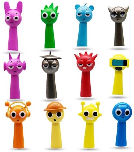 Spr-unk Miniature Figures, 12 pcs Horror Game Figures, Cartoon Action Figures Spr-unk Cake Topper Collectable Figurines Ornaments Birthday Gift Toys for Fans Kid Adult