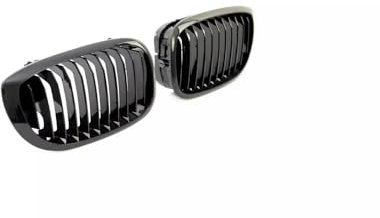 YCYHMHH Rejillas delanteras para BMW E46 2DR 03-06 Performance OE, diseño de equipo original, color negro brillante
