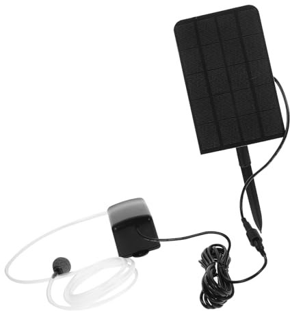 TOYANDONA 1.6w Solarbetriebene Teich Aquarienluftpumpe Niedrige Geräuschentwicklung Einfache Installation Hohe Effizienz Optimierte Sauerstoffversorgung Für Fische Und Pflanzen