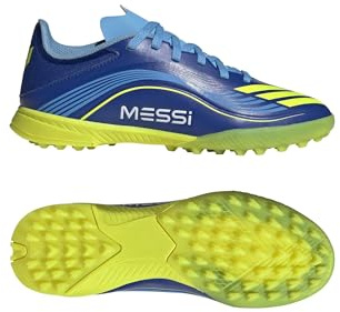 adidas Kids F50 League Childrens Astro Turf Football Boots Blue/Yellow 2 UK Child