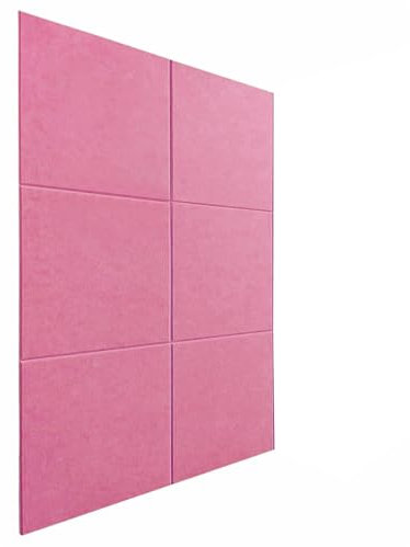 BESTORI Große Filz Pinnwand Selbstklebend 6 Stück 30 x 30 cm, Filzboard Memotafeln Memo Boards für Büro, Wohnzimmer, Schlafzimmer, Wand Rosa