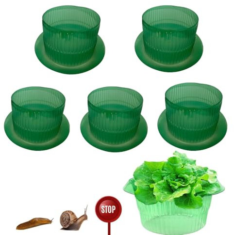 Lot de 5 protections anti-limaces extra hautes pour salade et chou, diamètre : 20 cm, sans produits chimiques, accessoires de jardin contre les limaces, résistantes aux intempéries et réutilisables