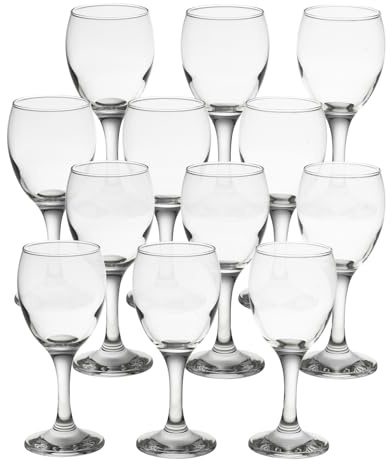 Queensway Home & Dining Glassware Set – Tall Stemmed Champagne Flutes or Wine Glasses – Elegant Clear Glass – Durable, Dishwasher Safe – Sets of 6 or 12 – 205ml, 220ml & 245ml