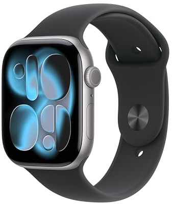 Apple Watch Series 11 space grey aluminium 46mm 4G black sport band Size S/M