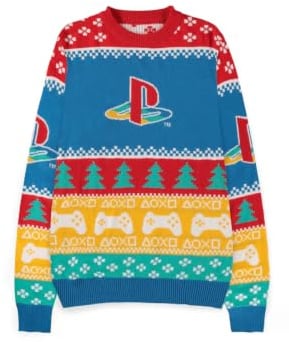 Playstation Logo Männer Weihnachtspullover Multicolor