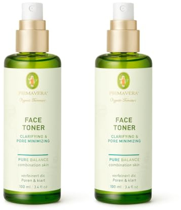 Primavera Face Toner – Clarifying & Pore Minimizing – klärendes Gesichtswasser mit Bio Salbei, Hamamelis & Süßholzwurzel – verfeinert Poren & erfrischt die Haut – vegan & NATRUE (2 x 100 ml)