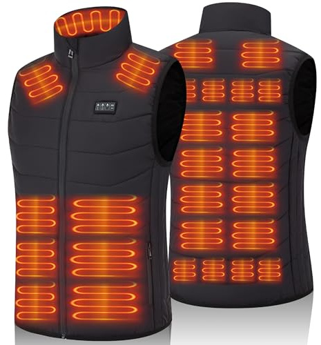 vapesoon Heated Body Warmer for Women Men with 4 Zone Switch, H 5V/7.4V Power Support,Heated Vest with 26 Heat Pads – Versatile for Camping,and Everyday Use – Battery Not Included