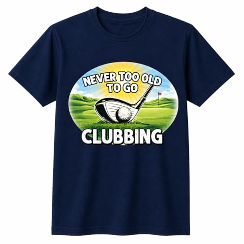 BestaFiesta Fathers Day Funny Dad Gifts for Him T-Shirts for Men UK Golf Golfing Golfer Joke Old Age Birthday Step Dad Navy M L XL