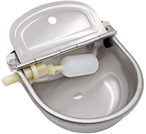 Automatic Water Dispenser for Dogs,Automatic Chicken Waterer,Outdoor Dog Water Feeder,304 Stainless Steel Water Bowl with Plastic Float Valve
