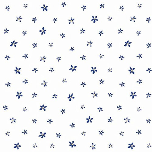 Sovie Home Tischdecke Theresa aus Linclass Airlaid, 80 x 80cm, 1 Stück, stoffähnliche Einweg-Mitteldecke, Design royalblaue Blütenblätter, Ideal für Baby-Shower, Taufe, Geburtstag, Hochzeit