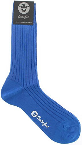 Coolorfool Calzini filo di Scozia di lusso da uomo e da donna - 100% cotone pregiato Blu royal. T43/45