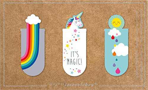 moses. 31132 Magnetlesezeichen It's Magic 3er Set, magnetisches Lesezeichen, charmant illustriert