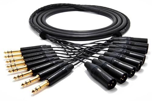 enoaudio Mogami 2932 8 Multipaire Câble analogique studio | Neutrik Gold XLR mâle – 6,3mm TRS | HiFi - 10 m