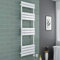 Warmehaus Towel Radiator 1600 x 600 - White & 500W Thermostatic LCD White Electric Element