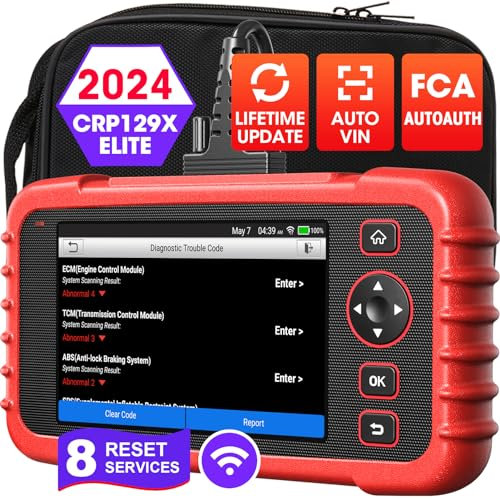LAUNCH CRP129X V2.0 Valise Diagnostic Auto, 4 Système(ABS/SRS/TCM/Moteur), 12 Réinitialisations, OBD2 Diagnostic Voiture Multimarque, Codage des injecteurs, Auto VIN, Test de Batterie