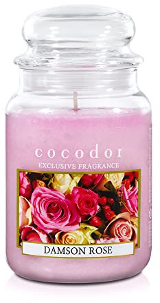 COCODOR Kerzen im Glas/Damson Rose/Brenndauer 120-150 Stunden/Wohnaccessoires & Deko, Aromatherapie, Duftkerze im Glas, Raumduft