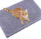VIVAGLORY Katzenstreu-Matte, Streufangmatte, 80 × 50 cm Katzen Katzentoiletten Teppich mit Wasserdichter Rückseite, Superweich für Die Pfoten der Katze, Maschinenwaschbar, Grau