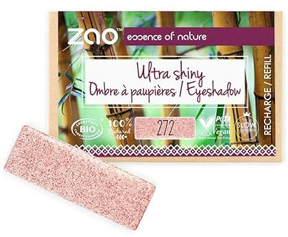 ZAO essence of nature - Ricarica ombretto rettangolo Ultra Shiny 272 rosa fata - 1,3 g