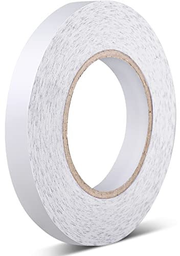 Outus 50 m Klebrig Stoff Band Doppelseitiges Klebeband Stoff Band Aufdrücken Band, Kein Nähen, Kleben, oder Bügeln, Änderungen und Säumen Werkzeug (3/5 Zoll x 164 Füße)