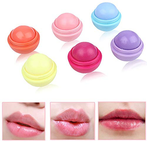 Suszian Lippenbalsam, 6 STK. Pflegende Kugel Lippenbalsam Feuchtigkeitsspendender Lippenbalsam Lippenstift Ball Lippenstift Glanz Make-up Schönheit Lip Glanz, Natürlich