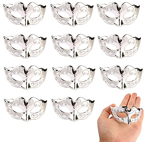 12 Stück Dekorative Mini Maskerade Maske Party Flasche Weihnachtsbaum Dekorationen Handgemalt Karneval Venezianische Masken