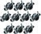 AERZETIX - Set di 10 - Fascette isofonico - supporto di fissaggio con guarnizione - per tubo Ø1/4'' 12-16mm - DIN EN 10111 - in acciaio zincato - da avvitare М8 - C49897