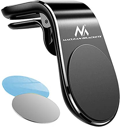 Maclean MC-326 Soporte Universal para Teléfono Móvil Accesorios de Coche para Orificios de Ventilación Soporte Magnético Soporte para Smartphone