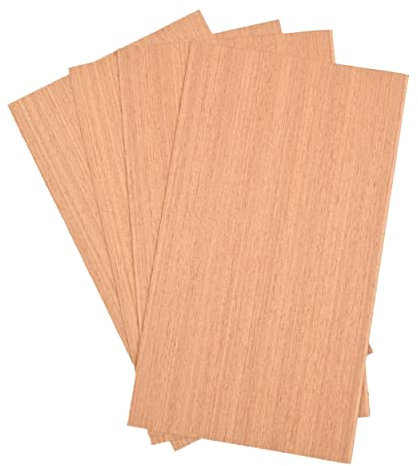 Kontrasti Tanganica Precomposto Spessore 1,5 mm x 4 Fogli | Impiallacciatura di legno | Legno Grezzo | Tranciato per: modellismo, mobili, lavori di riparazione, restauro, bricolage e fai da te