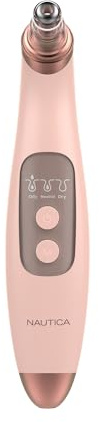 Nautica PC250 Blackhead Remover Tool, Rechargeable Vacuum Blackhead Remover for Face with 6 Heads, 3 Modes & LED Display for Deep Pore Cleansing