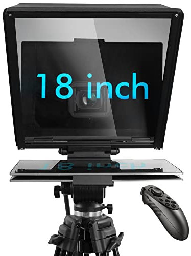 ILOKNZI 18 Zoll Drehbar Teleprompter mit Bluetooth-Fernbedienung und Beschriftungssoftware, Videoaufzeichnungstool und zusätzlichen Videokonferenzen