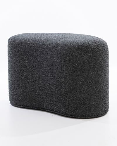 SIX Design Pouf Polsterhocker Sitzhocker Fußhocker 66x35x42 Webstoff Anthrazit