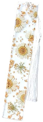 Gänseblümchen-Epoxid-Lesezeichen Getrocknete Blumen-Harz-Lesezeichen Gepresste Blumen-Lesezeichen Transparentes Blumengetrocknete Blumen-Seitenmarkierungs-Acryl-Lesezeichen weißes Gänseblümchen