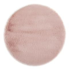 -LUXOR- living Cuscino per sedia Coste, in pelliccia sintetica come decorazione per il soggiorno o la sedia, cuscino decorativo, 40 x 40 cm, rotondo, rosa antico, 1 pezzo