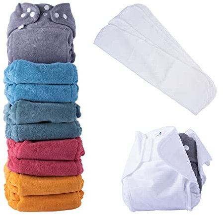 Popolini MaxiSnap Frottee Soft mitwachsendes 3-15 kg Stoffwindel Set (Bunt)