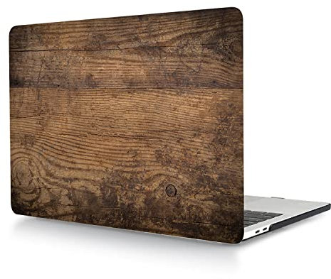 Hülle Kompatibel mit Neues MacBook Pro 13 Zoll 2020 2019 2018 2017 2016 Freisetzung A1706 A1708 A1989 A2159 A2251 A2289 A2338 M1, Plastik Schützend Hartschale Snap Case, braune Holzmaserung