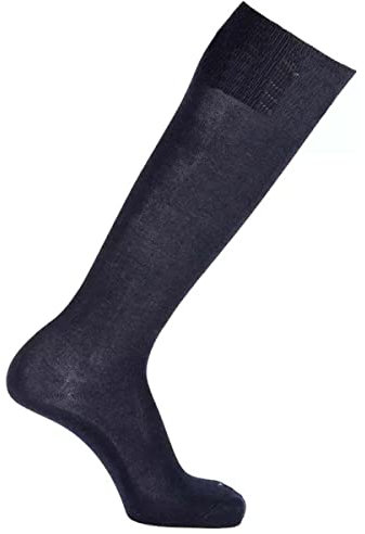 6 Paia - Calza Uomo Lunga 491 ROSSI in Filo di Scozia: Eleganza, Resistenza e Comfort con Tallone Rinforzato, Blu, 42-43