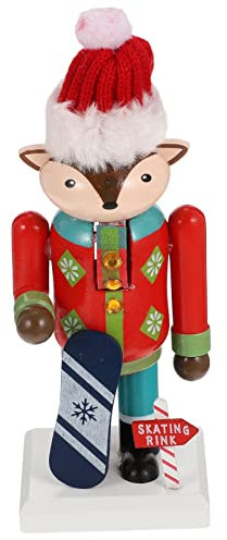 Abaodam Casse-Noisette Bois Décoratif Adorable Figurine Animale Bois Colorée pour Noël Accessoire De Table Festif