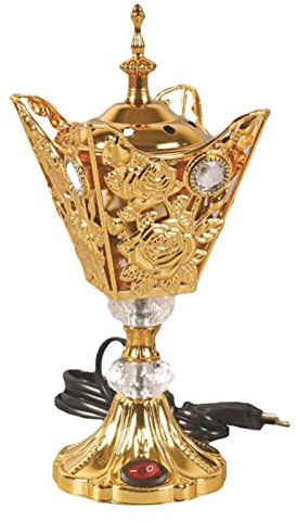 Arabischer Weihrauchbrenner | Elektrischer Weihrauchbrenner aus dem Nahen Osten | Weihrauchbrenner Metall Weihrauchbrenner Nahost Weihrauchbrenner Kirche Weihrauchbrenner