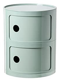 JITEM Runder Nachttisch, 2/3/4 Etagen, Kunststoff-Aufbewahrungseinheit, Kommode Mit Schubladen und Schiebetür, Nordischer Moderner Stil für Schlafzimmer