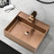 Badezimmer-Gefäß-Waschbecken, 40,6 x 33 cm rechteckige Arbeitsplatte Roségold Edelstahl-Badezimmer-Waschbecken, oberhalb des Thekenschiffes, Waschtisch-Bain-Waschbecken-Combo
