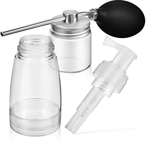 Lurrose Dry Powder Bottle Set 180Ml Glass Plastic Spray Bottles for Hair Powder and Dry Shampoo Application Compact Portable Design Ideal for Salon Home Use